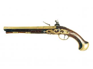 An Early Flintlock Holster Pistol by Freeman