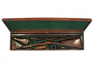 A Cased Flintlock Sporting Gun by Bailes of Ipswich