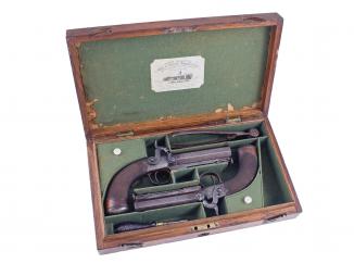 A Pair of Cased Carbine Bore Pistols