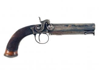 A Pair of Percussion Pocket Pistols by Clough of Bath