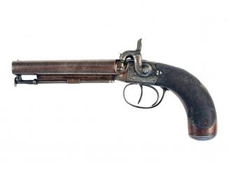 A Double Barrelled Percussion Pistol by Parker