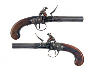 An Unusual Pair of H. Nock Pistols ex. Keith Neal