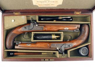 A Cased Pair of Westley Richards Officers Pistols. 