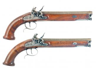 A Cased Pair of Flintlock Officers Pistols