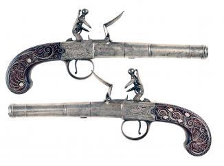 An Outstanding Pair of Cannon-Barrel Pistols