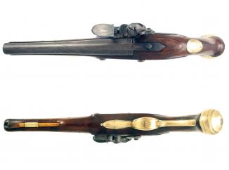 A Flintlock Holster Pistol by T. Jones of London