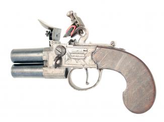 A Flintlock Tap-Action Pistol by Nicholson 