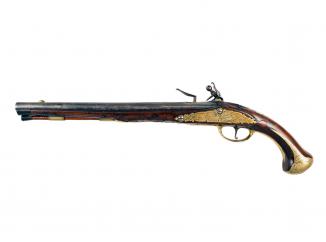 An Early Flintlock Holster Pistol 