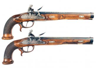 A Pair of Flintlock Duelling Pistols by Kuchenreuter
