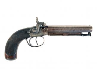 A Double Barrelled Percussion Pistol by Parker