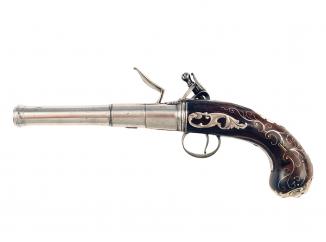 A Silver Inlaid Queen Anne Pistol 