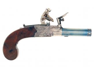 A Good Flintlock Pocket Pistol by H. Nock of London