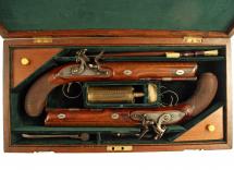 A Cased Pair of Irish Flintlock Pistols