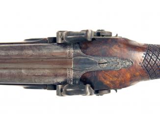 A Pair Of Percussion D.B. Pistols by H.W. Mortimer