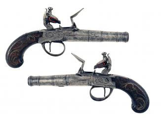 An Early Pair of Flintlock Pocket Pistols by Richards