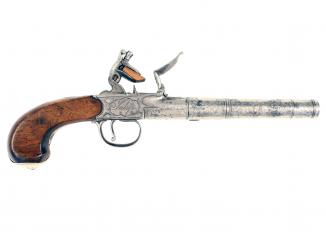 A 18-Bore Flintlock Cannon Barrelled Pistol by Manning