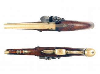A Rare Brass Barrelled Flintlock Pistol