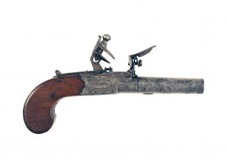 A Flintlock Pocket Pistol by Watkins