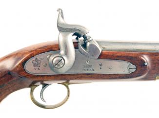 A Percussion Sea Service Pistol, Dated 1855.