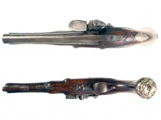 A 20-Bore Flintlock Pistol by I. Harman, Circa 1760.