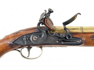 A Silver Mounted Flintlock Holster Pistol