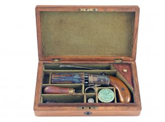 A Cased Coopers Patent Pepperbox