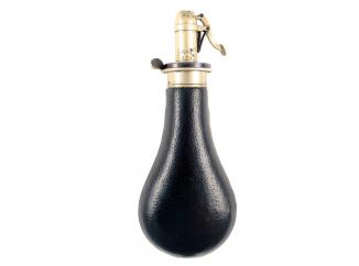 A Black Leather Covered Rifle Flask