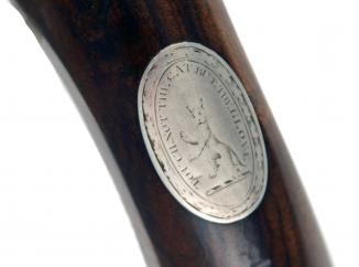 Silver Mounted Pistols Engraved with the Macpherson Clan Motto.