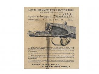 Royal Hammerless Ejector Gun Card
