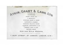 Atkin Grant and Lang Ltd Trade Label. 