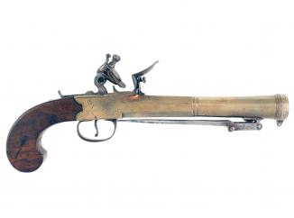 A Bronze Barrelled Flintlock Blunderbuss Pistol 