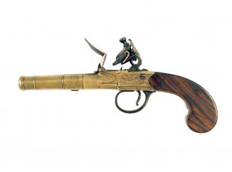 A Flintlock Cannon Barrel Pocket Pistol by Joyner