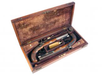 A Cased Pair of Pistols by Chance of London