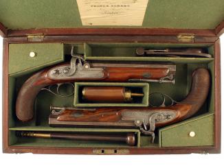 A Cased Pair of Wesley Richards Officers Pistols