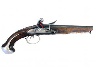 A French Double Barrelled Pistol 