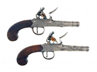 A Pair of Flintlock Pocket Pistols by Stanton 