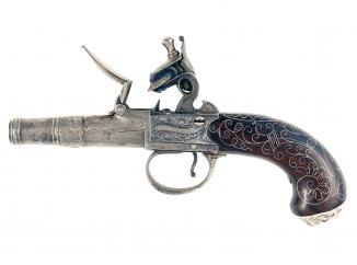A Silver Inlaid Pocket Pistol 