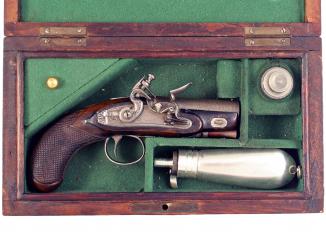 A Small Cased Flintlock Pistol 
