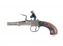 A Silver Inlaid Pocket Pistol by Barbar 