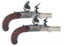 A Fine Pair of Flintlock Pocket Pistols by D.Egg