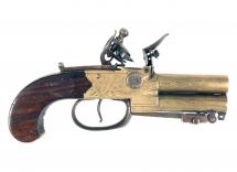 A Flintlock Tap-Action Pistol with Bayonet