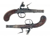 A Pair of Silver Mounted Pocket Pistols