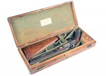 A Cased Rifled Percussion Pistol by Wheeler & Son
