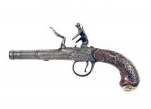 A Silver Inlaid Pocket Pistol by Perry, London. 