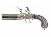 A Silver Inlaid Tap Action Pistol