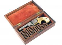A Cased Moores Patent Revolver