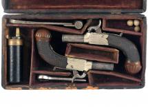 A Cased Pair of Percussion Pocket Pistols by Dooley
