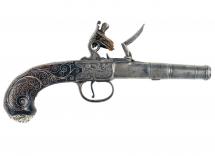 A Silver Mounted Flintlock Pocket Pistol