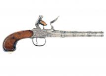 A 18-Bore Flintlock Cannon Barrelled Pistol by Manning