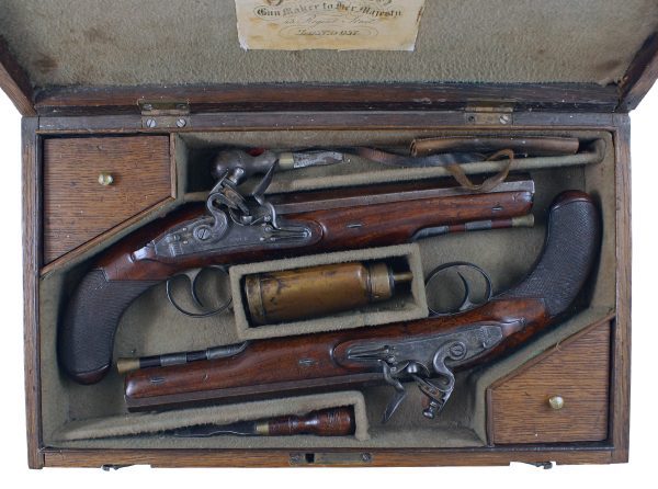 A Cased Pair of Flintlock Pistols by H. Nock - Image 2